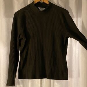 Northern Reflections dark olive green mock neck